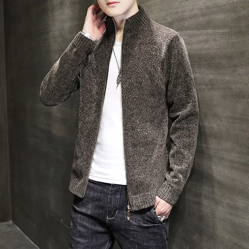 

Fashion Youth Cardigan Jacket Men Spring Autumn New Style Trendy Korean Style Slim Fit Casual Stand Collar Outerwear