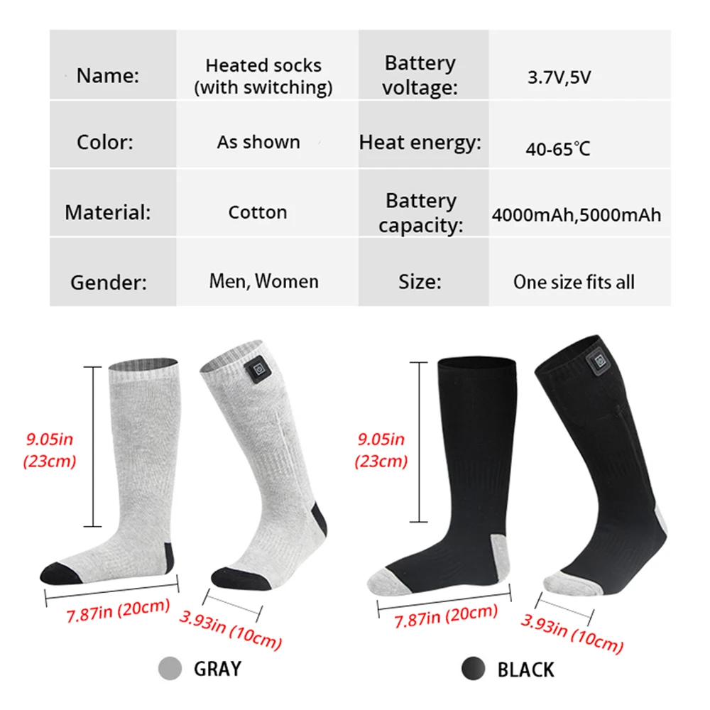 ถุงเท้าให้ความอบอุ่นในฤดูหนาวสำหรับผู้ชายและผู้หญิงถุงเท้าให้ความอบอุ่นด้วยไฟฟ้าถุงเท้าให้ความอบอุ่นสำหรับเล่นสกี