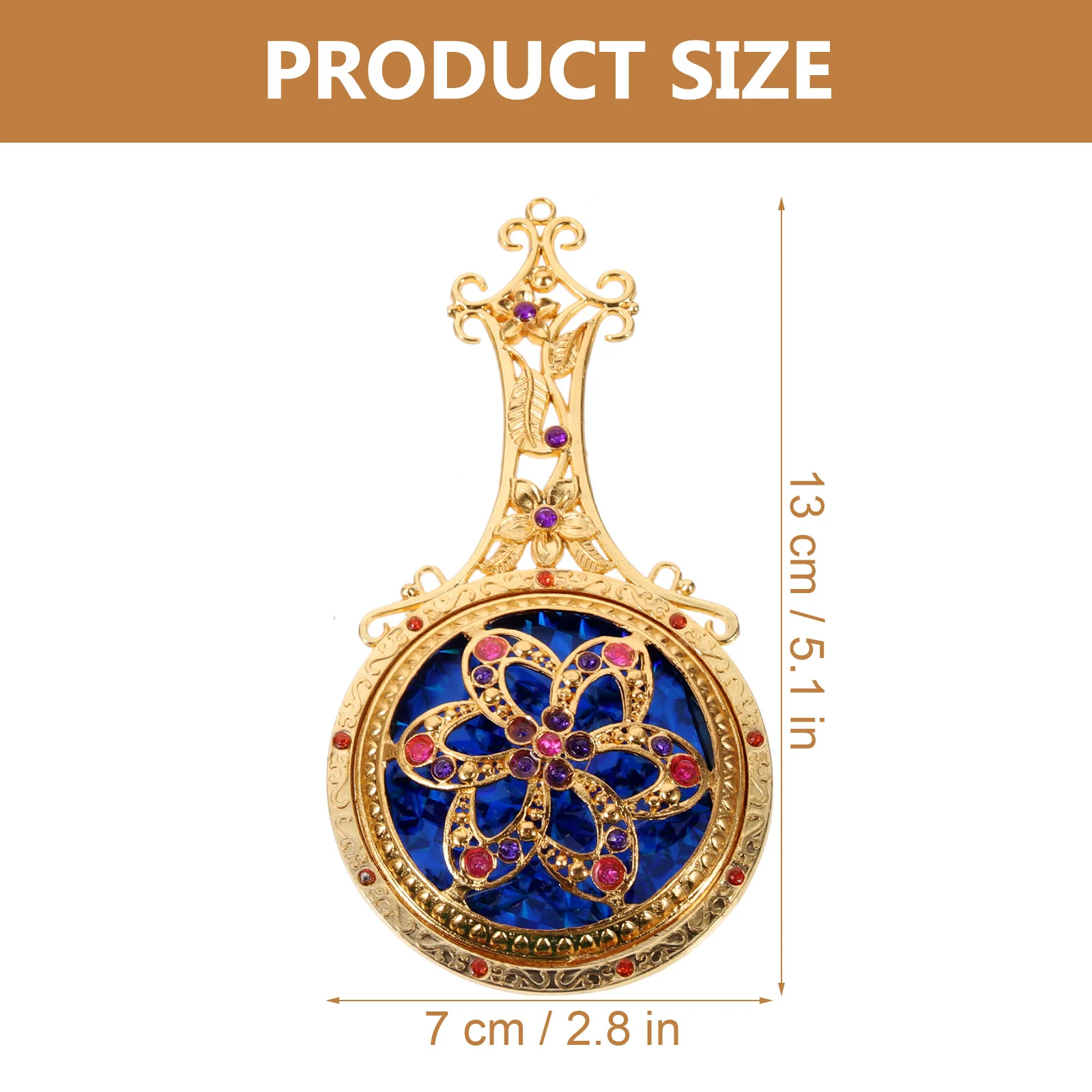 1Set Portable Handheld Mirror Comb Set Foldable Mirror Compact Travel Friendly Lightweight Alloy Retro Style Clear