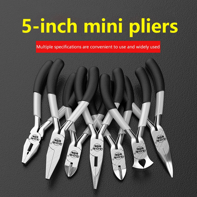 Mini-Tang 5-Inch Multifunctionele Naaldneus Tang Bankschroef Handgemaakte Diy Draadsnijders Schuine Mond Stripping Tang