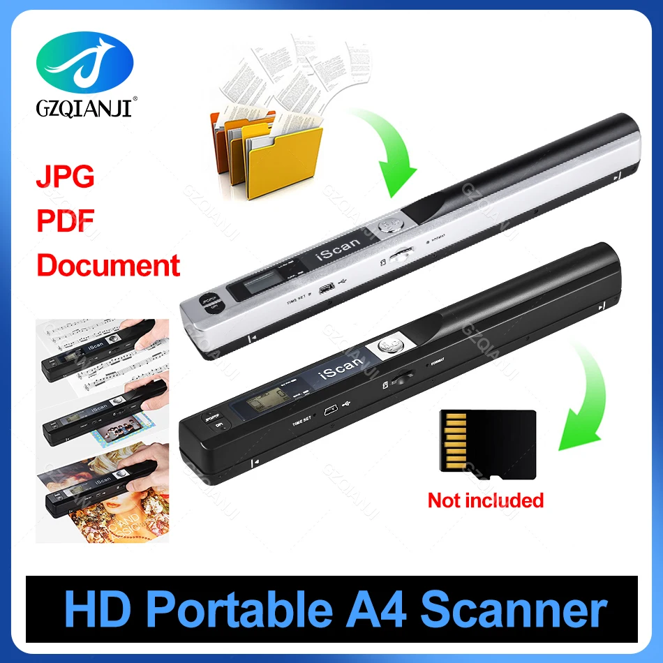 900DPI iScan01 Portable A4 Document Reader Scanner For Contract Books Office Business Handheld Mobile Scanners JPG PDF Format