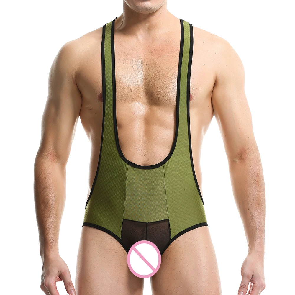 

Exotic Men Bodysuits Jockstrap Pornos Mesh See Through Penis Pouch Gay Jumpsuits Undershirts Leotard Wetlook Open Butt Thongs