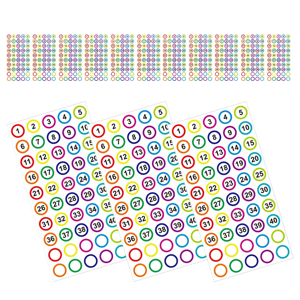 

Round Digital Stickers Multi-Function Labels Adhesive Number Sticker For Storage Cabinet Jar Keys Labeling Self Sticking