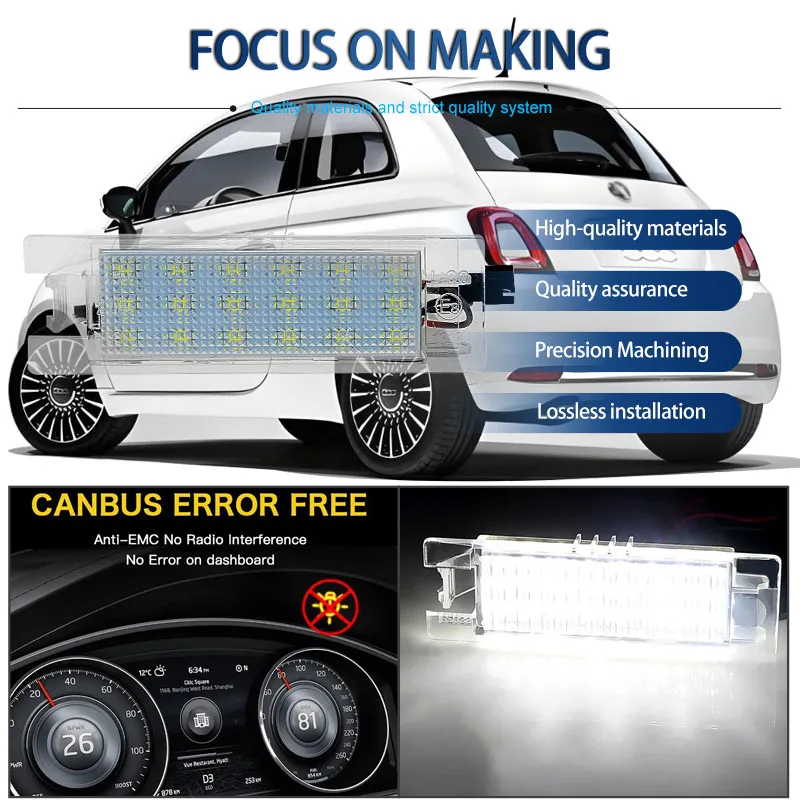 2Pcs Canbus Error Free LED License Plate Light For Alfa Romeo MiTo 2008- GT 2004-2010 6000K Number Parts Accessories Plug & Play