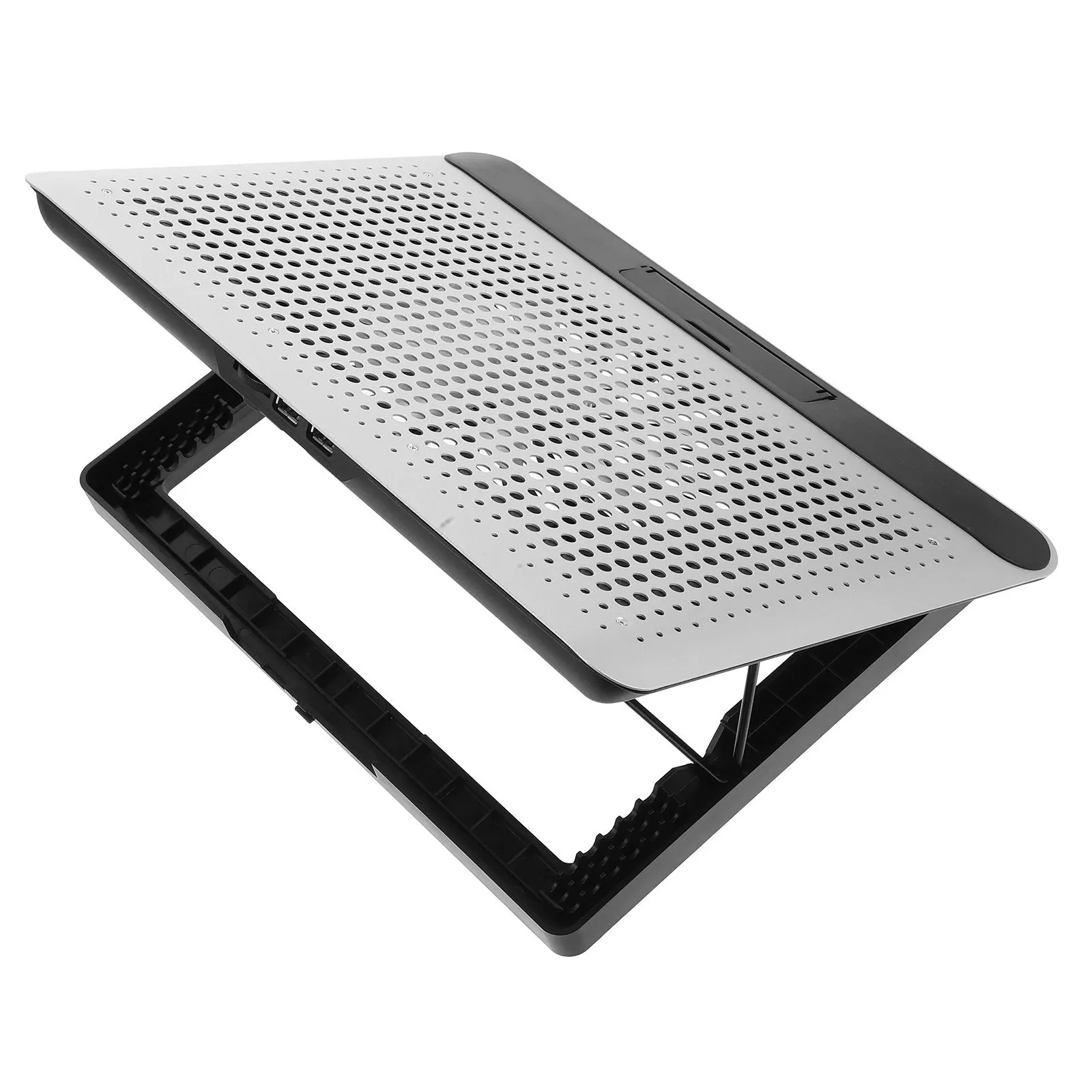 Laptop Cooling Pad 18 Inch Thin Aluminum Alloy Cooler Notebook Dual Usb Silent Fan Adjustable Stand Skid Resistant Baffle