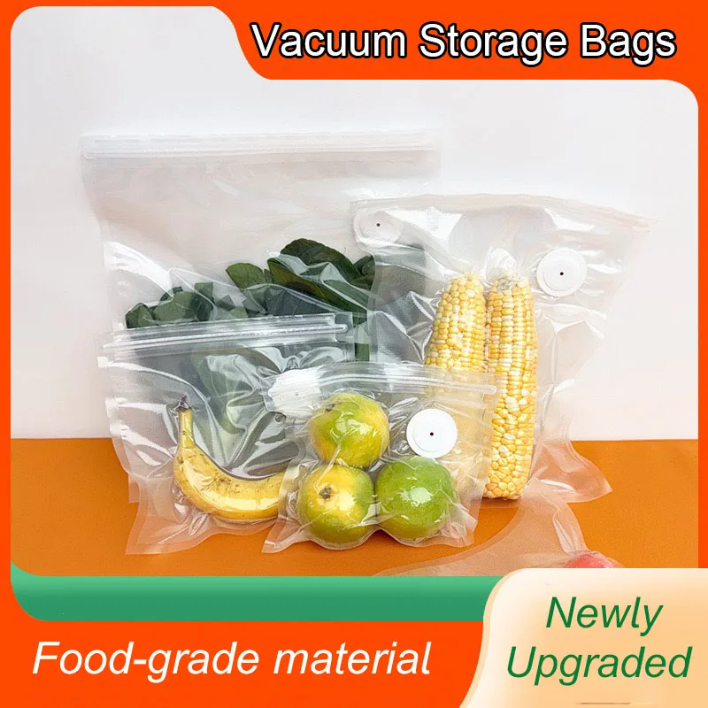 New Reusable Air Vacuum Storage Bags Kitchen Vegetables Fruits Packaging Bag Food Sealer Bag Fresh-keeping Sealing Pouches