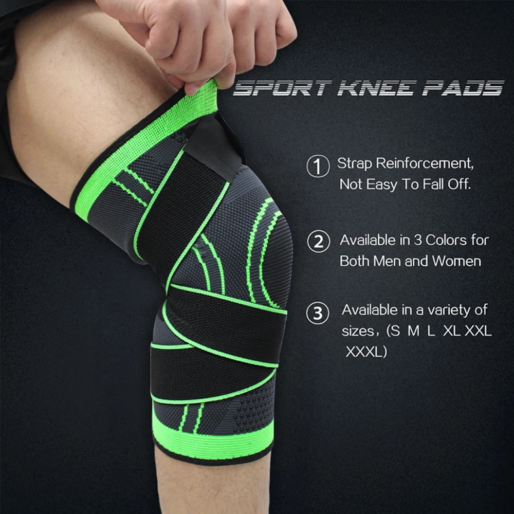 1PC Sport Fitness Knie Pads Männer Druck Elastische Kneepad Unterstützung Verband Fitness Getriebe Basketball Volleyball Klammer Beschützer