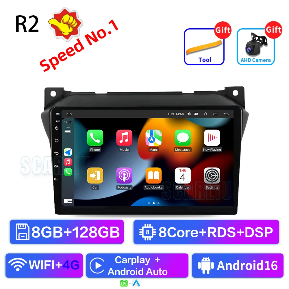 Android 16 4G + 32G Voor Suzuki Alto 2009 2010 2011 2012 2013 2014 2015 2016 Multimedia Stereo auto Dvd-speler Navigatie GPS Radio