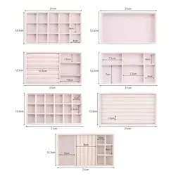 Velvet Jewelry Tray DIY Handicraft Accessoriess Torage Ring Earring Necklace Finished Product Display Box Grey Beige Organizer
