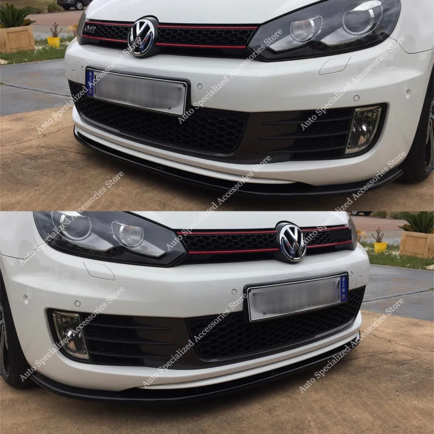 

Gloss Black Front Bumper Lip Spoiler Splitter Diffuser Retroft For VW Golf MK6 6GTI GTD Hatchback 2009-2013 Bodykits Tuning