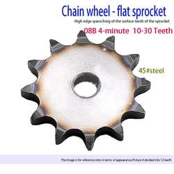 1PCS 45 # Steel Flat Sprocket/4 Minute 08B Chain Drive Flat Sprocket 10/11/12/13/14/15/16/17/18/19/20/30T Tooth Pitch 12.7mm
