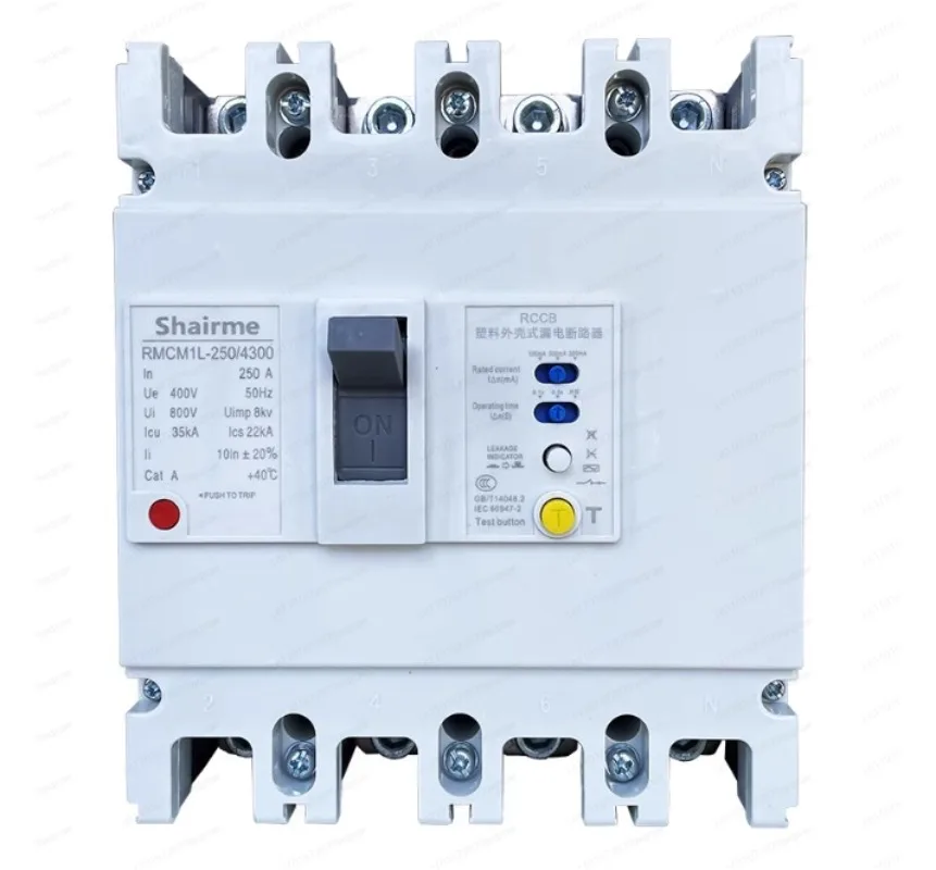 4P CM1L leakage circuit breaker three-phase four-wire molded case leakage protection switch