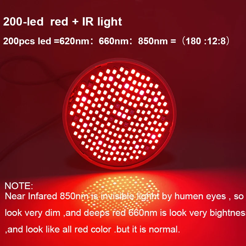 620nm 660nm 850nm Red led plant grow lamp Anti Aging Deep Light bulb IR Infrared Phototherap for Body Skin Pain at Home V27