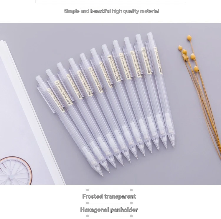 5 Teile/satz Druckbleistift Weiß Einfacher Automatischer Stift 0,5/0,7 mm für Studenten Schulbedarf Bürozubehör Schreibwaren – Detail 9