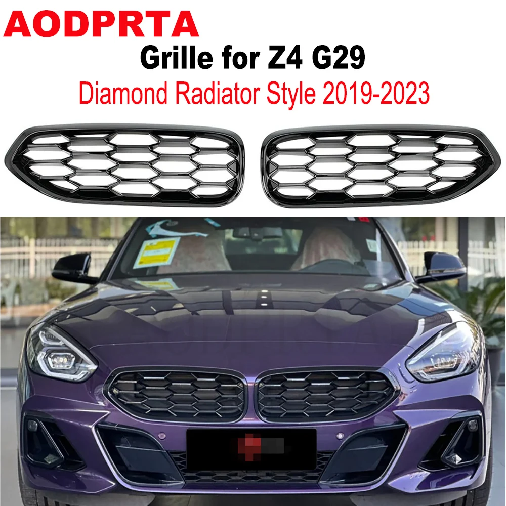 

Z4 G29 Grille Diamond Radiator Style Front Bumper Mesh Grill Hood for BMW Z4 2019 2020 2021 2022 2023