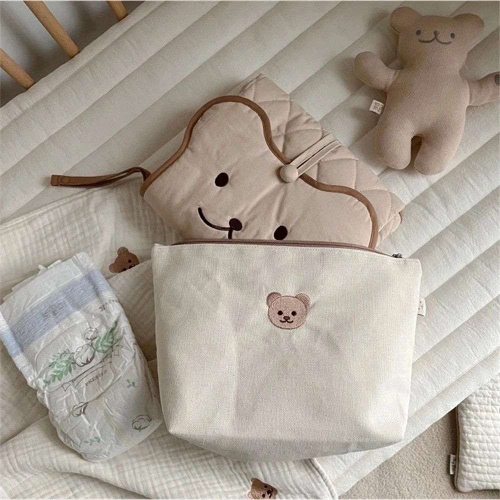 Borsa per pannolini per bambini personalizzata nome pannolini portatili per bambini ricamati per uso esterno, borsa per pannolini in polvere di latte in bottiglia