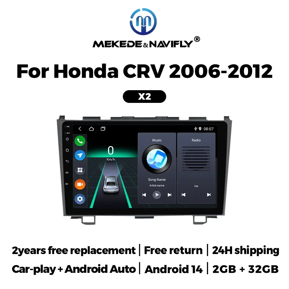 

Android 14 for Carplay Car Radio Stereo for Honda CR-V 3 RE CRV 2007-2011 Multimedia Video Player 2 Din Navigation GPS Head Unit