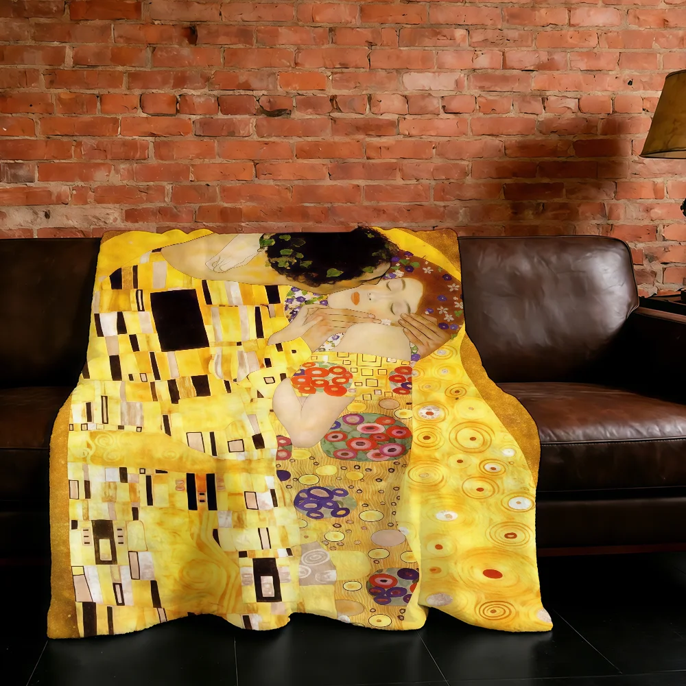 

Одеяло-плед K-Klimt G-Gustav Kiss, супертеплое, комфортное, плюшевое, для дома, дивана, спальни, подарок