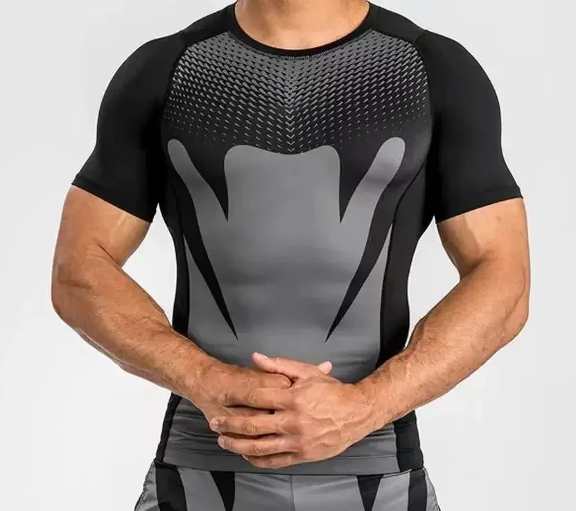

Summer GYM Men's Quick-drying UFC Short-sleeved Venum Training Wear Breathable Men's and Women's Sports Wear Fitness T-shirts