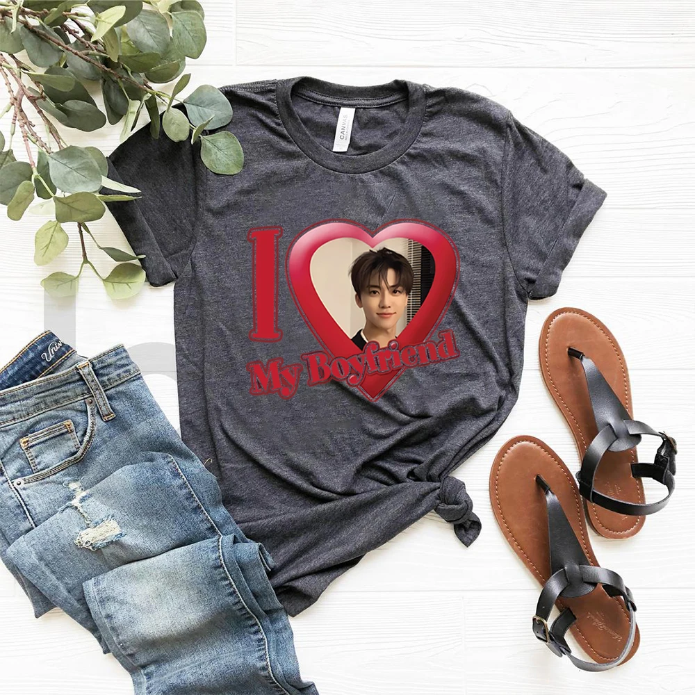 I Love My Boyfriend Jaemin T-Shirt NCT Dream Tour 2023 Shirts KPOP Concert Tee Fans Gift Women Fashion Summer Casual Tops