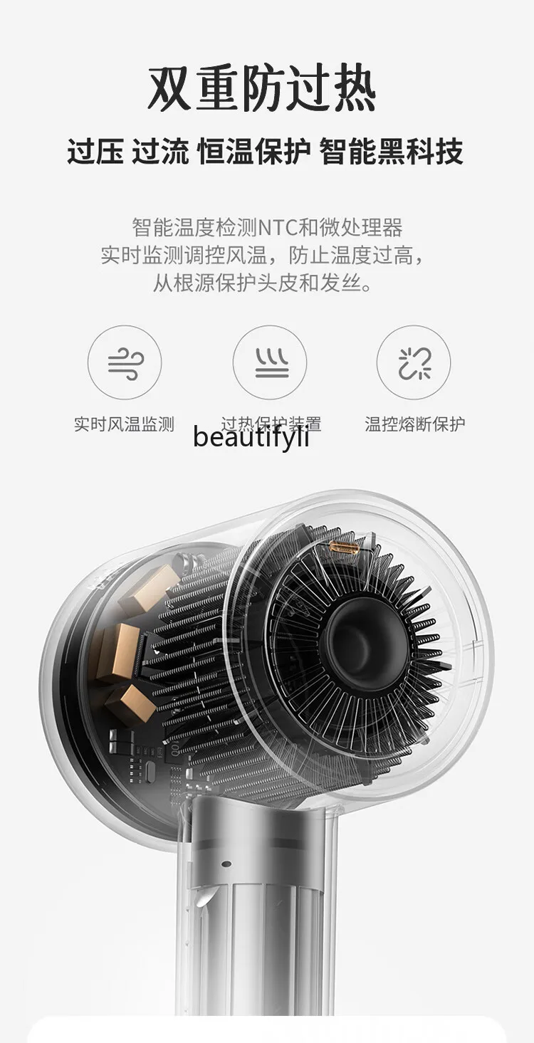 Фен с отрицательными ионами, портативный для отеля, бытовой, быстросохнущий