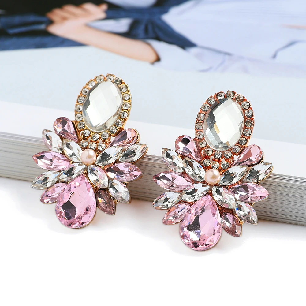 Charm Unusual Glamorous Shiny Crystal Srud Earrings For Women Boho Luxury Design Bridal Ear Accessories Wedding Party Jewelry