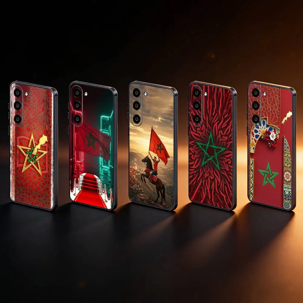 

M-Morocco Flag Phone Case For Samsung Galaxy A73,A72,A71,A70,A53,A52,A51,Others Soft Black Cover