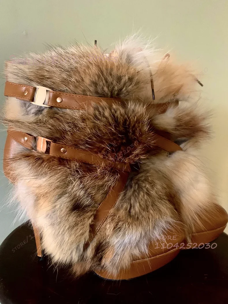 Botas femininas de couro longo com borla, marrom, bezerro, preto, plataforma redonda, salto stiletto, fivela, zíper, cinza, pelúcia, tornozelo, sapatos
