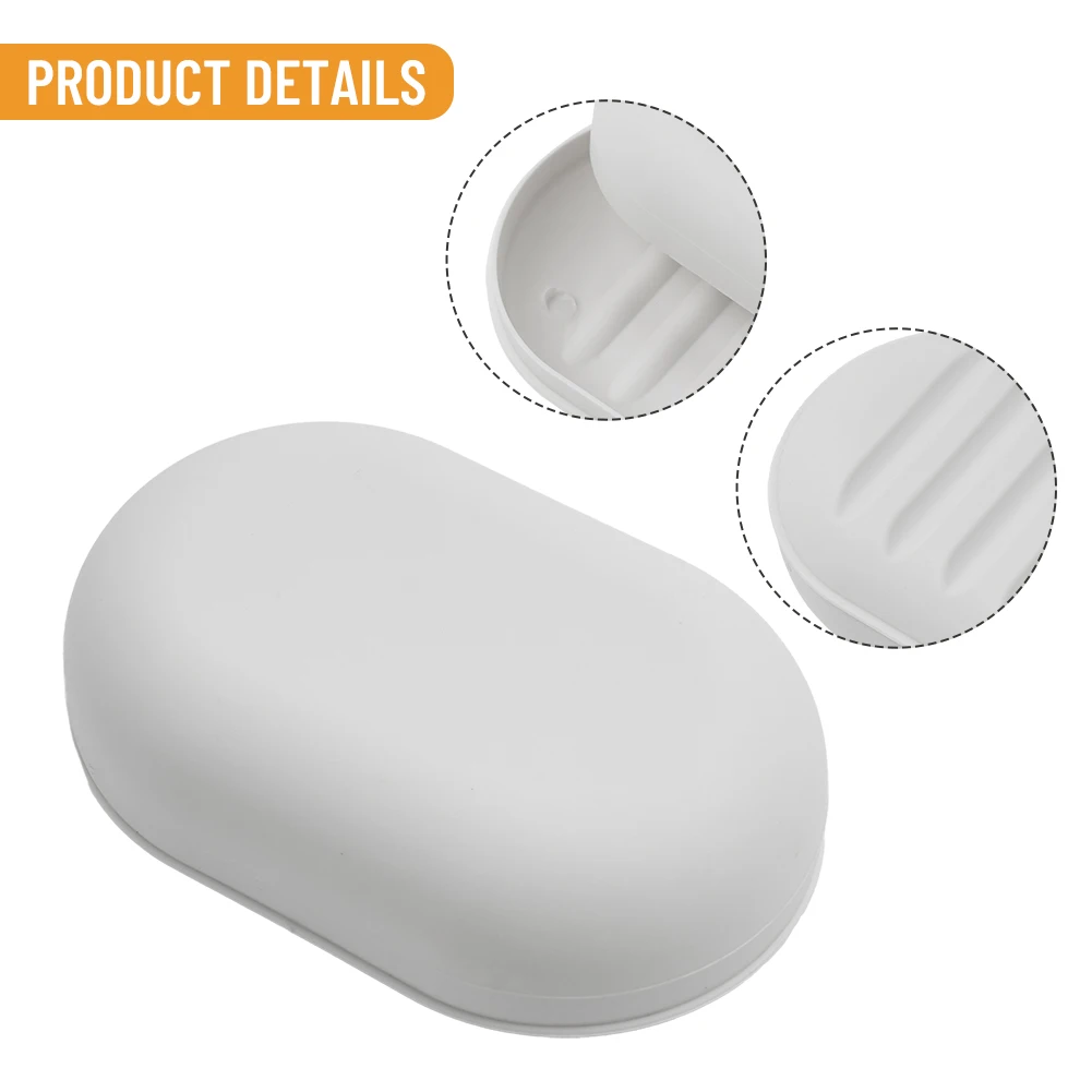 Bathroom Soap Dish Box Oval 1 PCS 11.2*7.5*3.8 Case Holder Container PP Material Portable Sealed Shower Travel