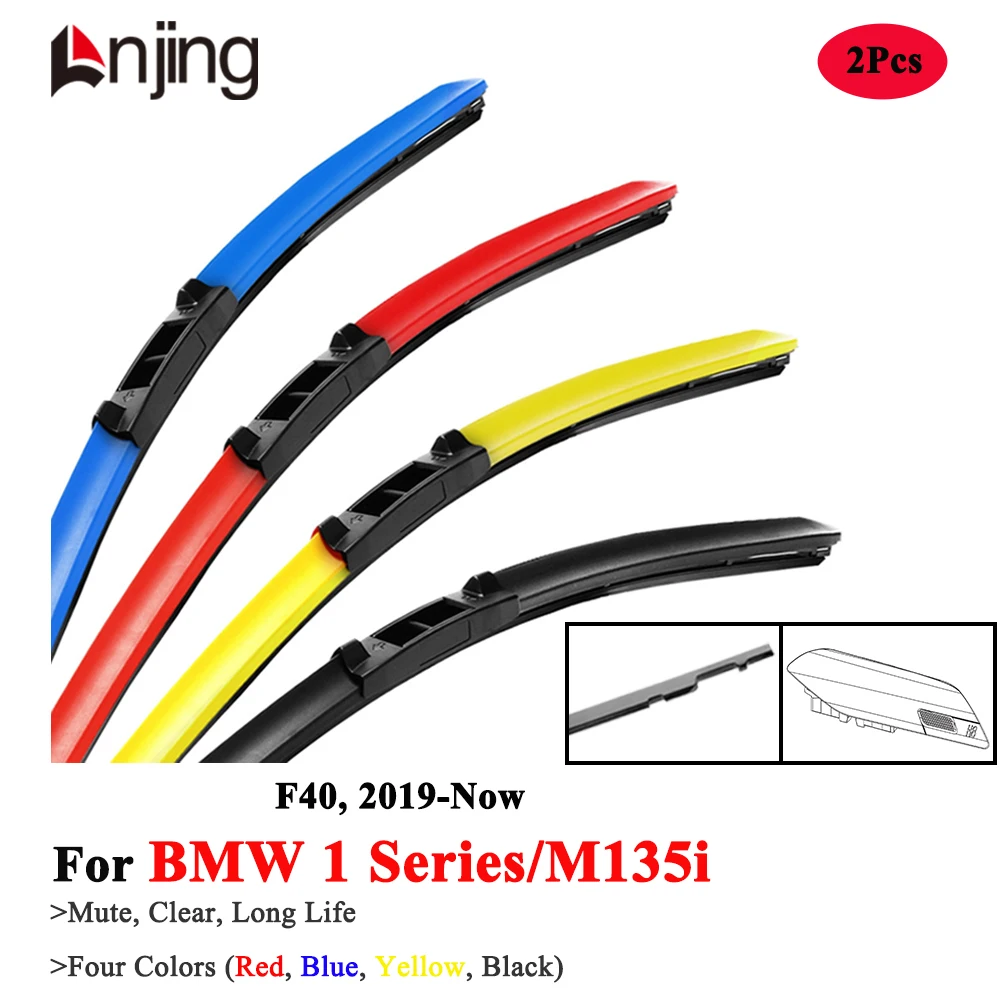 

LNJING Colorful Wiper Blades For BMW 1 Series M135i F40 116D 118D 118I 120D 128ti 2019 2020 2021 2022 2023 2024 Car Accessories