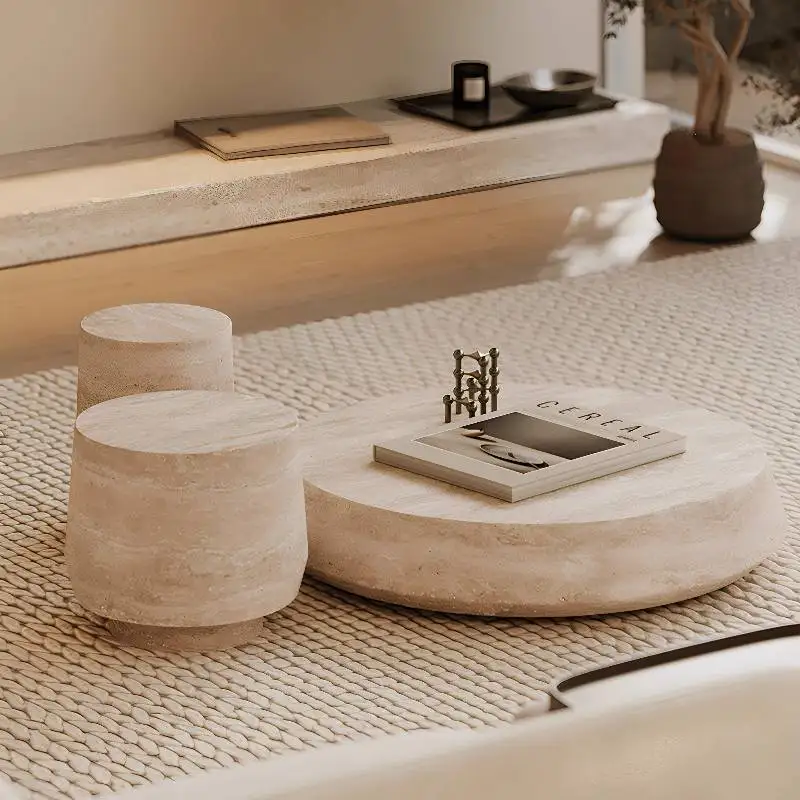 

Solid Wood Design Coffee Table Decoration Round White Modern Coffee Table Living Room Minimalist Mesa De Centro Sala Furniture