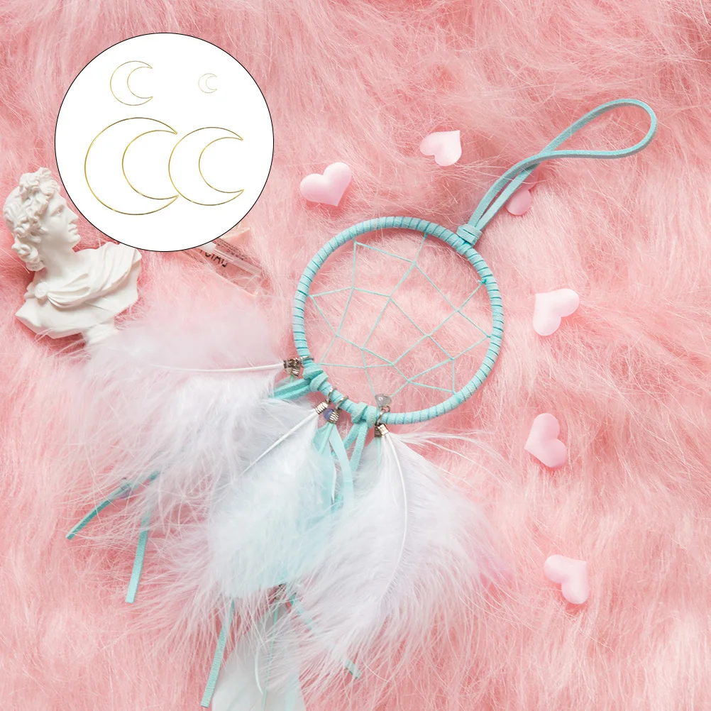 

12Pcs Golden Dream Catcher Rings Metal Moon Rings for DIY Handmade Dreamcatcher Accessories Craft Supplies Dream Catcher Frame