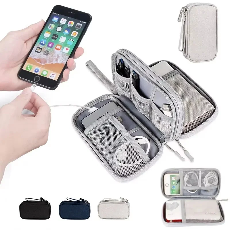 Wasserdichte Datenkabel Aufbewahrungstasche Tragbare Tragetasche Aufbewahrungstasche Reiseveranstalter Tasche für Kabel USB-Ladegerät Ladeschatz
