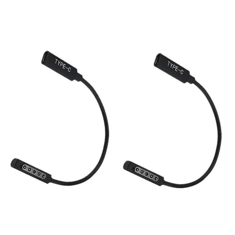 Stylish-2X Type C PD Charging Cable USB C Female Power Supply Adapter Converter For Microsof Surface Pro 1/2 Tablet
