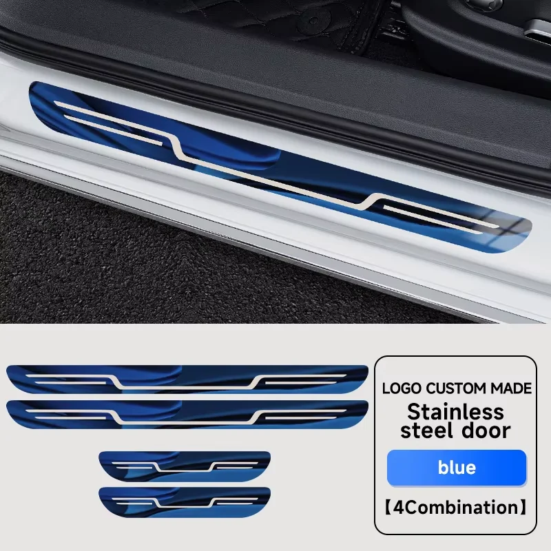 Edelstahl Auto-Türschwellenschutz Anti-Schmutz Aufkleber Abdeckung Dekoration Außen Anti-Kick Pedal Dekoration Zubehörteile