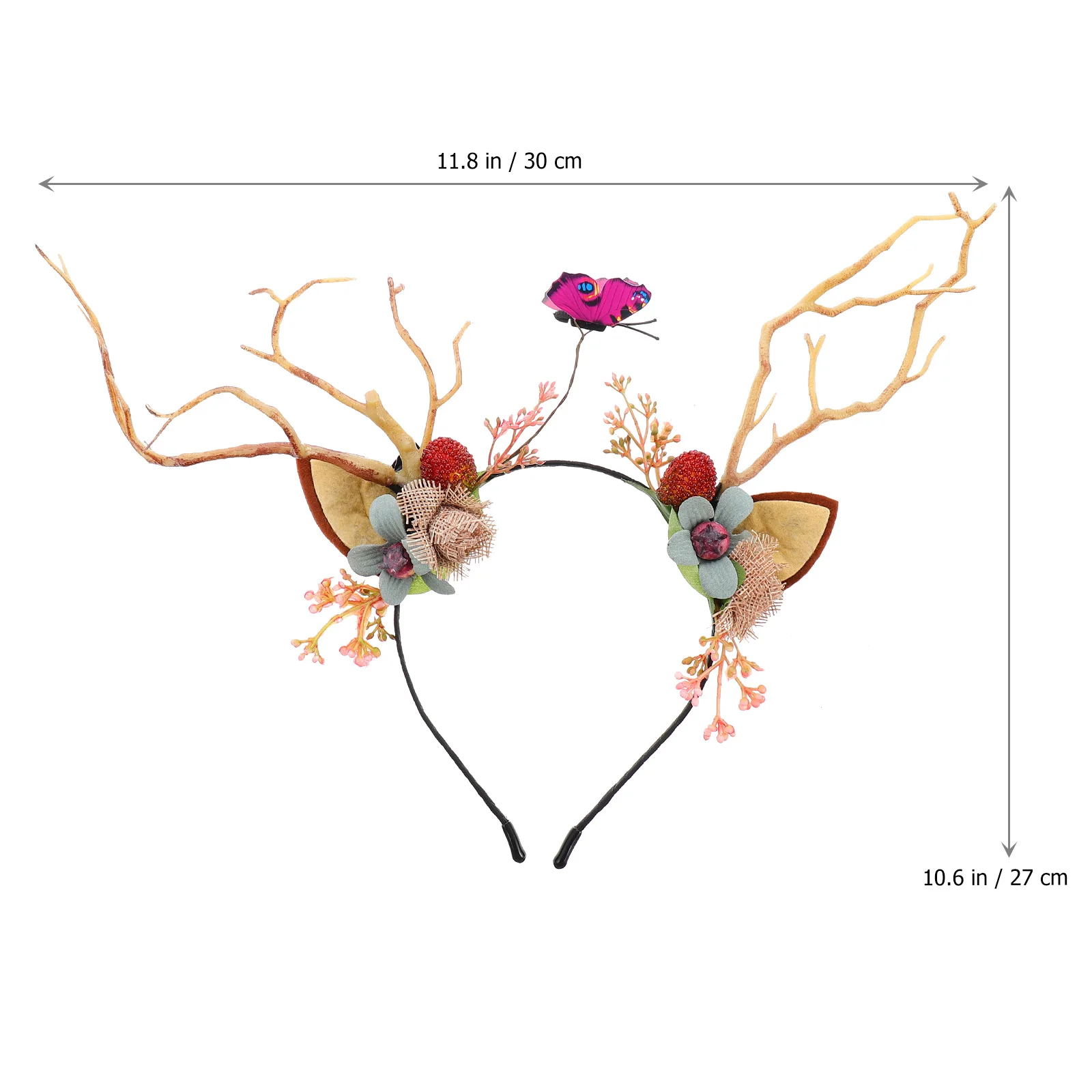 

Рождественские рога, праздничный дизайн ветки, высококачественные материалы, безопасный рождественский головной убор, прочные аксессуары для волос