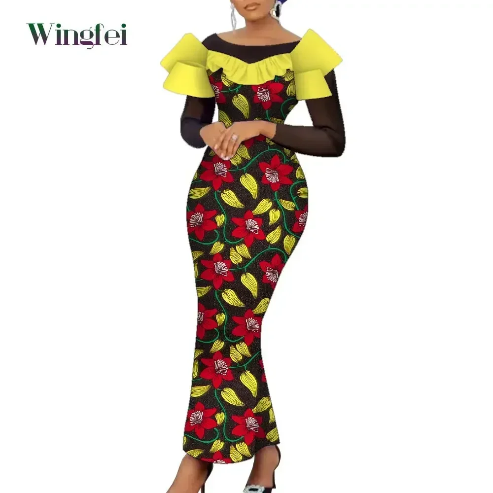 African Print Dresses for Women Elegant Dashiki Maxi Long Dresses Ankara Fashion African Women Clothes Nigerian Dresses WY2133