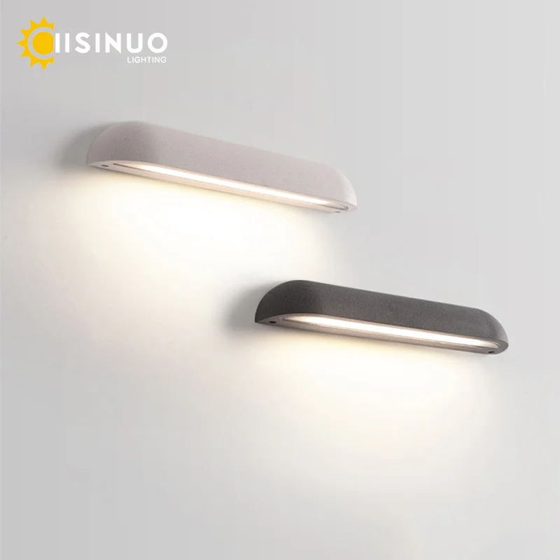 

Outdoor Concrete Wall Sconce IP65 Hardwired Power Waterproof Porch Light LED Down Ligthing for Villa Resort Stair Entrie Fixture