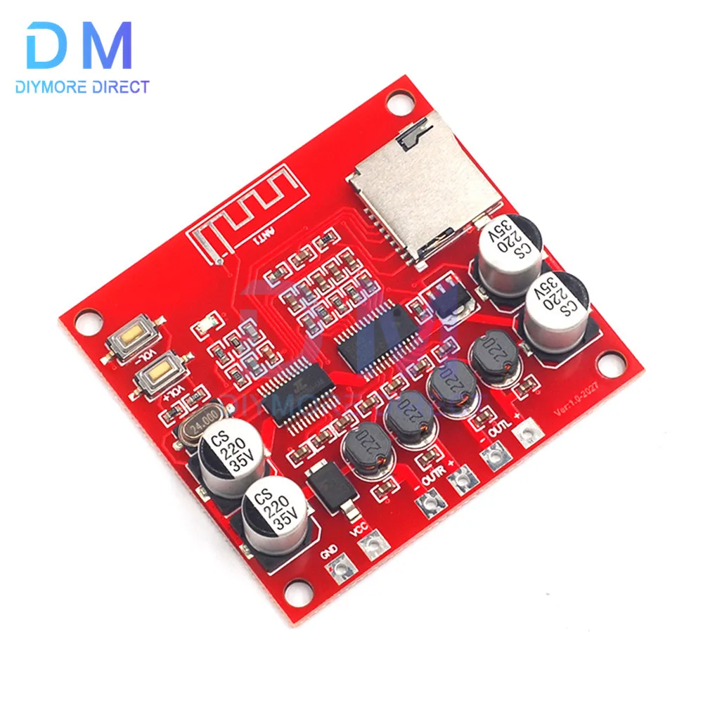 XH-A233 15W X 2 Bluetooth 4.2 Digital Power Amplifier Board Stereo TF Card Play 12v-24v Audio Amp