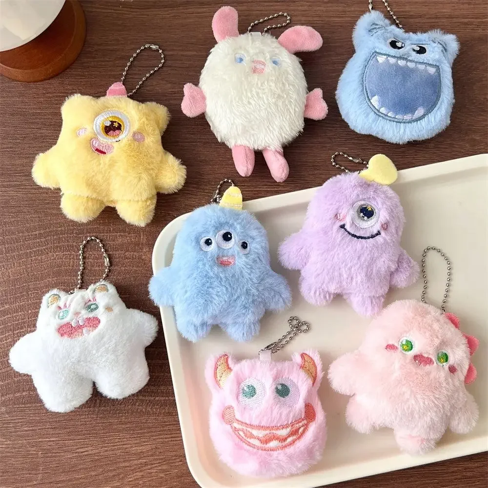 Colgante de muñeco de monstruo de nieve de felpa a la moda, decoración de bolsos colgantes, llavero de monstruo de nieve de peluche creativo, colgante de bolso suave y bonito