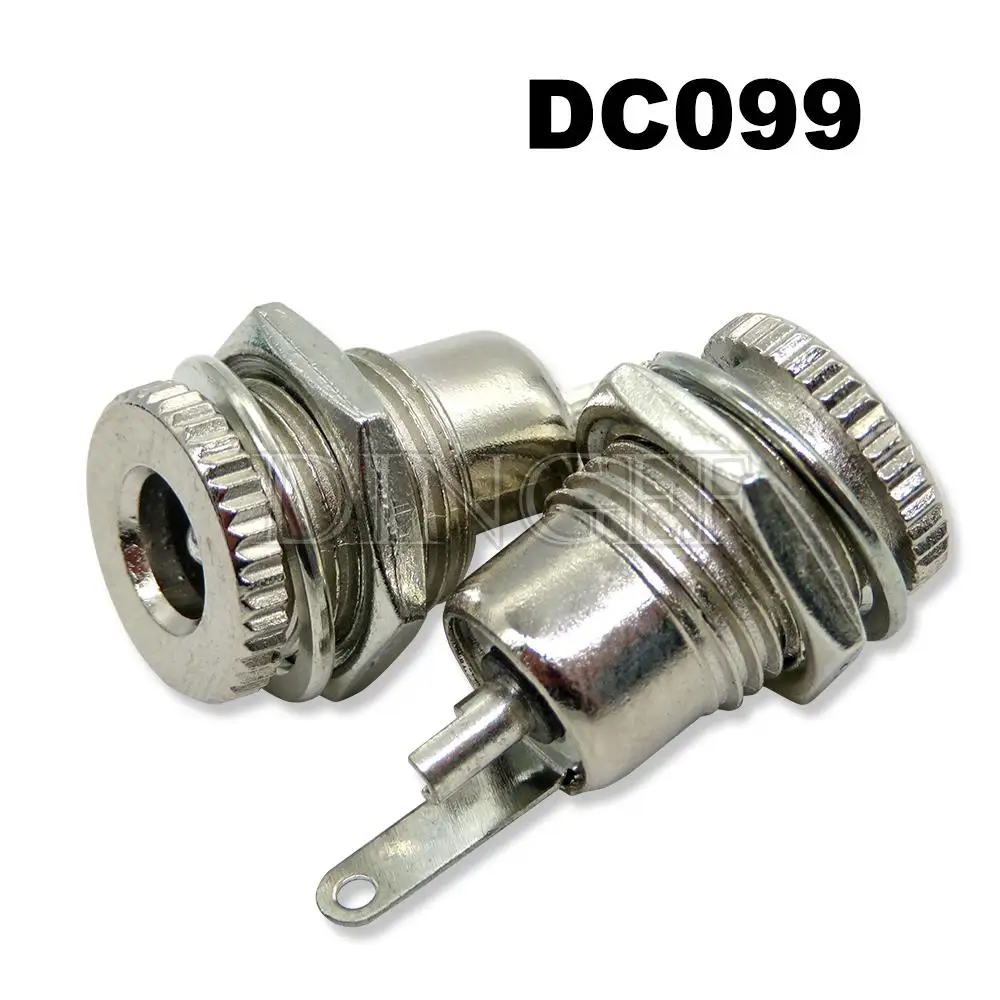 DC099 5.5*2.1 5.5*2.5 5.5*1.3 DC Power Jack Socket Female Panel Mount Connector metal 5.5 mm x 2.1mm  With Waterproof Cap