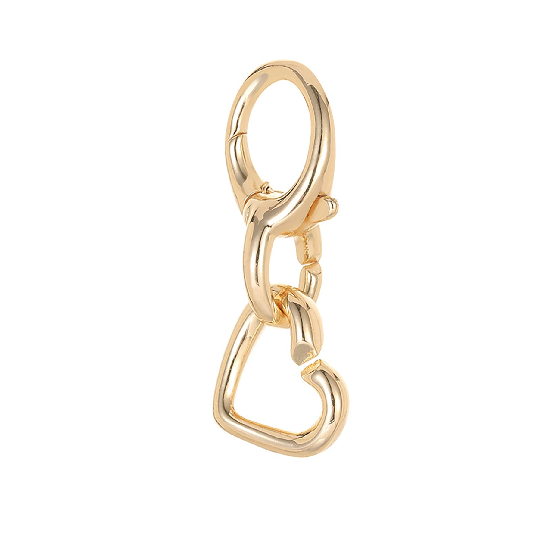 Light gold plated Korea cast star heart oval brass spring snap carabiner clasp chain Pearl necklace bangle DIY