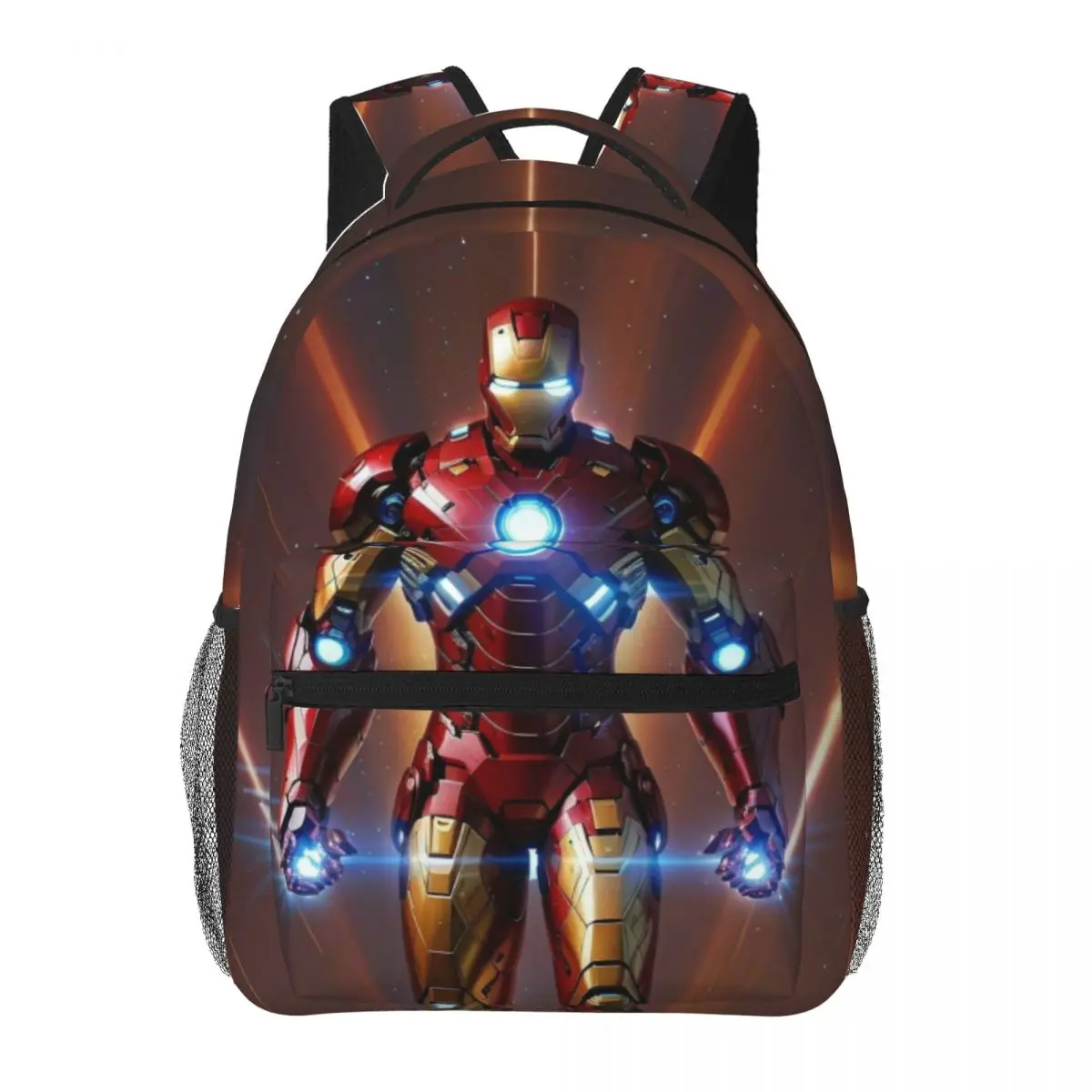 Mochila informal ligera con estampado de Iron Man para la escuela, compras al aire libre, oficina, 17 pulgadas