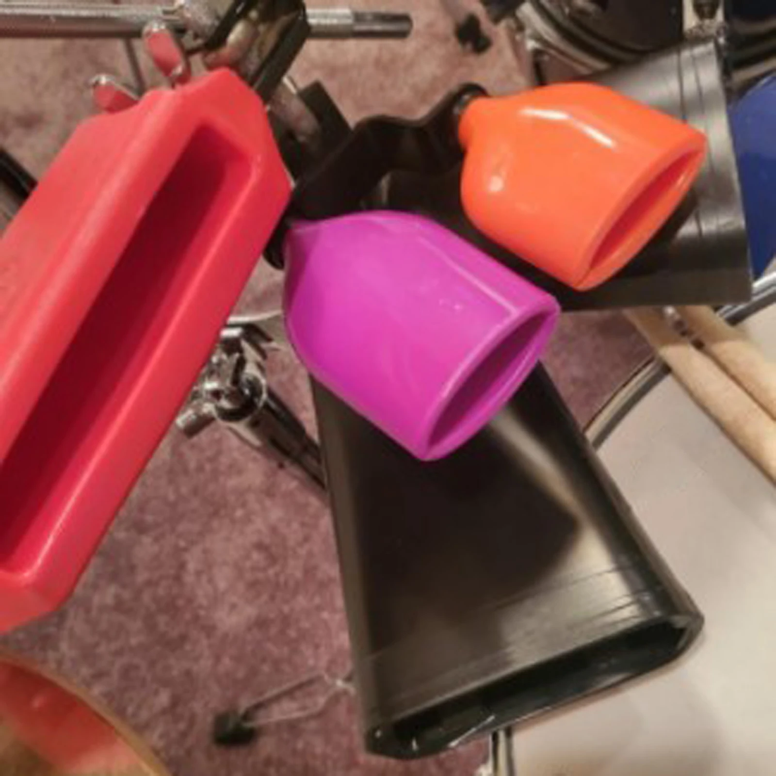 Hand Percussion Cowbell 17x16x5cm High and Low Sound with Adjustable Mount for