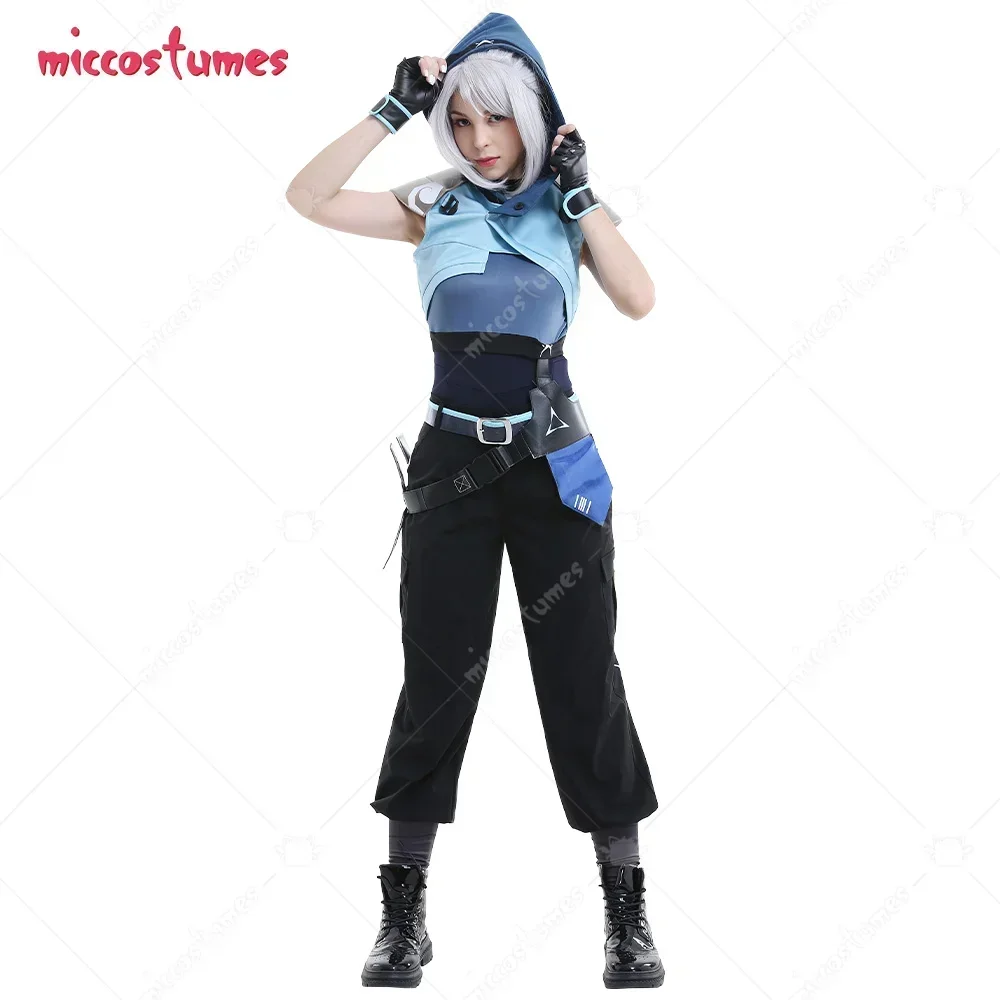 Miccostumes Jett Costume Cosplay abiti sportivi Unisex con cinture guanti