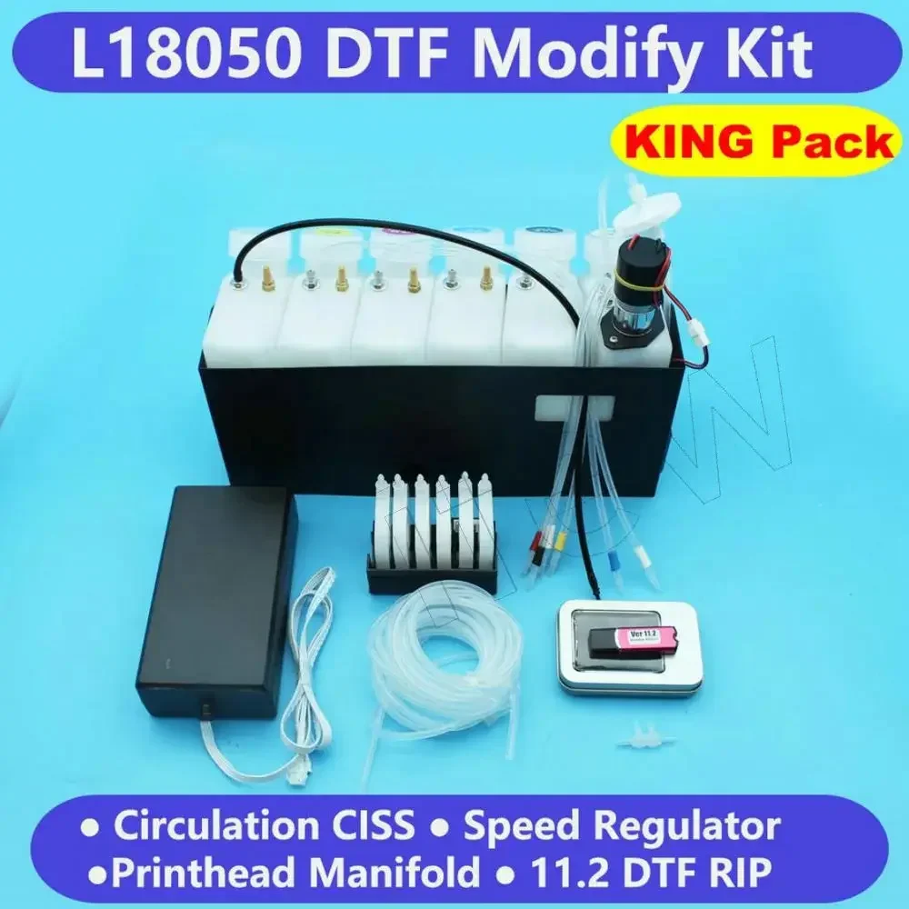 DTF Printer Kit Full Set Modify For Epson ET 8550 L8050 Ink Circulation System RIP 11.2 DTF Print Head Manifold Speed Regulator