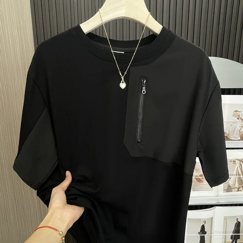 

Футболка оверсайз 300 Pou в американском ретро-стиле, свободная, для пар, летняя, из смесового хлопка и полиэстера