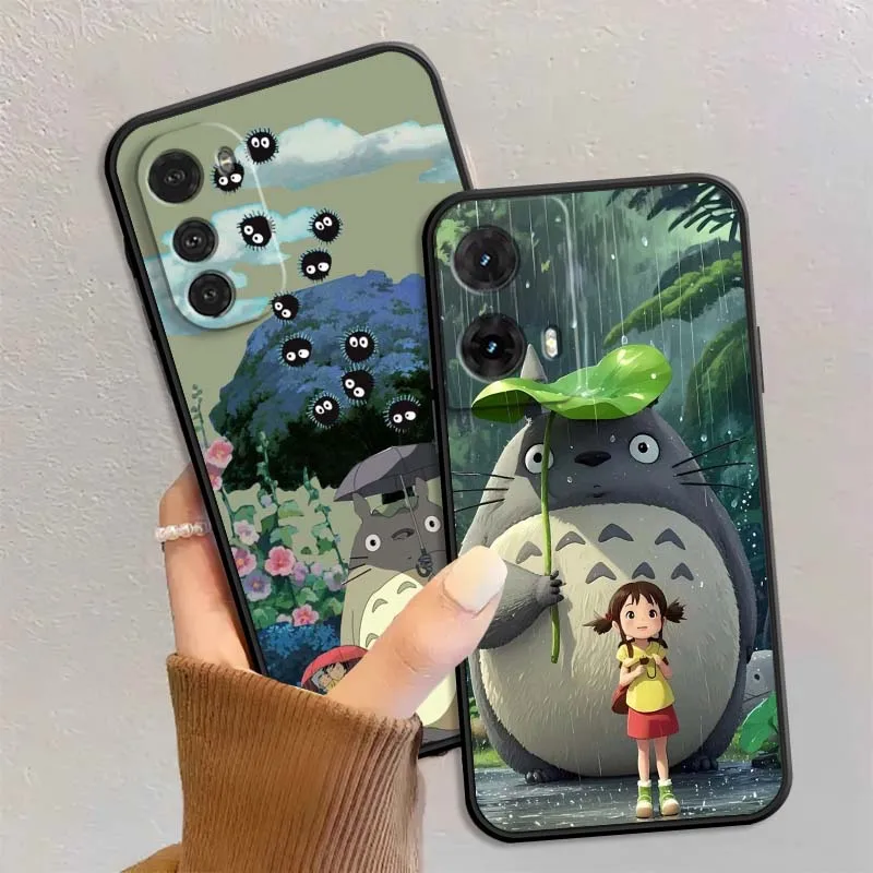 

Fashion T-TotoroS Cute Anime For Motorola G85 Edge 50 G24 G35 G14 G04 40 G72 G34 G31 G Stylus G54 G13 G32 5G Black Phone Case