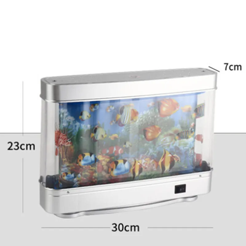 Led Fish Tank Lamp Aquarium Decoratie Nachtlamp Virtuele Oceaan Dynamische Led Tafellamp Met Schakelaar Schattige Indoor Decoratie Geschenken