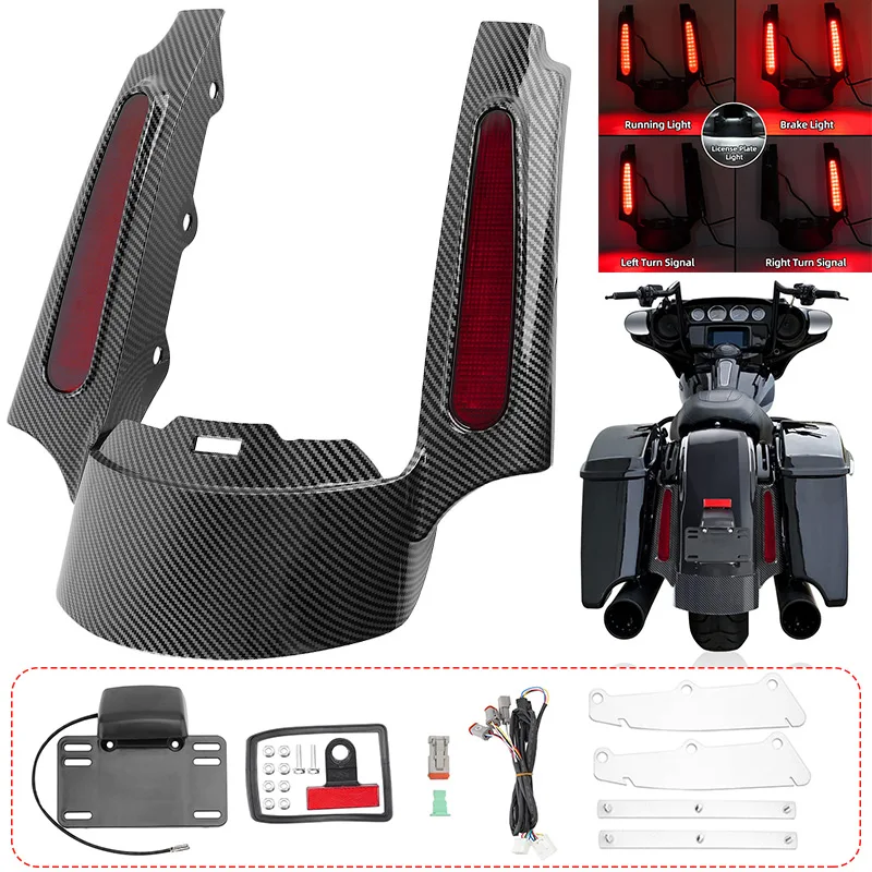 Motorcycle Turn Signal Tail Light Rear Fender Fascia LED Lights For Harley Touring Road King Electra Glide Road Glide 2009-2013